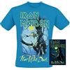 Iron Maiden Fear of The Dark - Glow in The Dark Uomo T-Shirt Blu 100% Cotone Regular