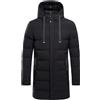 Generisch Cappotto invernale da uomo con coulisse e tasca, piumino lungo, vestibilità stretta, spessa e calda, giacca trapuntata lunga con cappuccio, caldo cappotto invernale da uomo