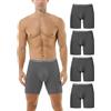 HOEREV Pack of 4, Biancheria Intima a Gamba Lunga da Uomo Boxer Comodi e Traspiranti,Grigio Scuro,S