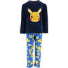 Pokémon Pigiama per Ragazzi, Set 2 Pezzi con Maglietta e Pantaloni Lunghi, Motivo Pikachu Pigiama in Morbido Pile, Taglia 5 Anni | Blu