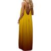 Generico Vestito Lungo Estivo Donna Abito con Schiena Scoperta Vestito da Mare Boho Chic Dresses Vestiti con Spalline Sottili Elegante Abiti Cerimonia Caftano Scollato Senza Maniche Taglie Forti Tinta Unita