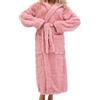 KNDSSMY Kimono con Cappuccio a Forma Di Cuore Rosa per Donna - Vestaglia Invernale Di Lusso Calda con Tasche - Accappatoio Soffice e Super Morbido In Peluche Rosa M