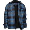 Genérico Giacca da Uomo a Quadri Spessa con Chiusura a Cerniera Giacca in Flanella con Fodera Camicia da Boscaiolo per Uomo Maglione da Inverno con Tasca sul Petto, blu, 4X-Large