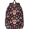 njkhbolk Zaino casual in tela con stampa teschio messicana, stile casual, uso quotidiano, viaggi, escursionismo, lavoro
