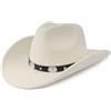 Zylioo Plus Size Cappelli da Cowboy in Feltro, 2XL/XL/L/M/S/XS Cappello Fedora Western Caldo, Cappello Cowgirl a Tesa Larga Multi Taglia per Uomo Donna, XL/XXL
