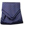 Avantgarde UOMO VARI ascot di seta foulard da collo CASHE COL BLU con disegni a FIORI SETA (a doppia pala, blu 9 fiorellini rossi giallo ocra)