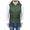 Evoga Piumino smanicato uomo Slim Fit Gilet giubbotto con Cappuccio