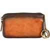 Avirex, Collezione Bell, Portachiavi da Uomo in Pelle - Stile Vintage, Vera Pelle Tamponata a Mano, Doppio Anello Interno, Tasche con Zip, Design Compatto (Vintage Brown)