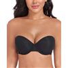 DotVol Reggiseno Senza Spalline da Donna con Ferretti ed Effetto Push-up con Coppe Preformate Leggermente Imbottite Modello a Fascia Senza Cuciture