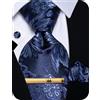 YourTies Set di cravatte in seta per uomo, motivo a quadri, paisley, floreale, con pochette da taschino, gemelli e fermacravatta, per matrimonio, festa, lavoro, occasioni formali, Taglia unica