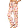 ENJOYNIGHT, pantaloni lunghi da donna, in cotone, pigiama stampato, pantaloni da sonno, per il tempo libero, con tasche e coulisse, Fiore rosa, S