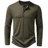 PINTUTU T-Shirt A Maniche Lunghe Slim Fit da Uomo, Polo A Maniche Lunghe, Collo alla Coreana (Colore dei Bottoni Casuale, Nero E Bianco)