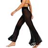 sofsy Pantaloni Copricostume a Rete da Donna Pantaloni Copricostume da Spiaggia Sexy Trasparenti Vedo Non Vedo Bikini Costume da Bagno