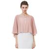 BEAUTELICATE Coprispalle Stola Chiffon stola Elegante Donna Chiffon Scialle Smanicata Bolero Cape Cardigan per Cerimonia Festive Matrimonio Sposa Abito Estivo (Rosa Antico, Taglia unica)