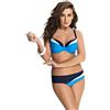 Selente My Secret 1880 Costume da Bagno a Due Pezzi/Bikini Shaping/Modellante Curvy/Taglie Forti con Coppe differenziate, Bikini Blu/Celeste/Bianco, 4E/Slip XL