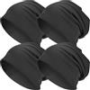 EINSKEY Slouch - Berretto in cotone morbido e sottile, da uomo, in jersey traspirante, elastico per tutte le stagioni, ideale per la corsa, 02 nero + nero, Taglia unica