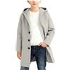 Generisch Cappotto primaverile e autunnale, cappotto con cappuccio abbottonato per ragazze e ragazzi, trench classico stile trench, capispalla per bambini, grigio., 13-14 Anni