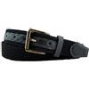 TigerTie Cintura elastica di alta qualità con fibbia in acciaio inox e applicazioni in vera pelle, larghezza cintura 35 mm