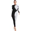 LiiYii Tuta da Ginnastica da Donna Body da Ginnastica a Manica Lunga Glitterata Tuta Intera da Pattinaggio Artistico Jumpsuit Sportiva Ballerina Aerea Yoga Body Bianco S