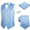 Alizeal Set Gilet da Completo Classico da Uomo 5 Pezzi Paisley Jacquard, S