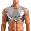Amy Coulee Maglia muscolare da uomo senza maniche lucido Crop Top