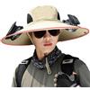 LLELEMAMO 2025 New Solar Fan Outdoor Fishing Hat, Outdoor Wide Brim Sun Hat with Fans Solar Power Built in for Men Women (Khaki)