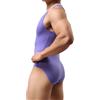 Drelaar Body da uomo slim atletico strato di base slip un pezzo tuta wrestling canottiera, Viola, L