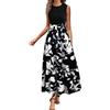 RUIRUILICO Vestito Donna Estivi Stampa Floreale Abito a Portafoglio Senza Maniche Girocollo Casual Elegante Maxi Abito da Cocktail Festa Bohémien