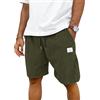 TARAINYA Velluto a Coste Pantaloncini Uomo Cotone Coulisse Estivi Causal Pantaloni Corti Uomo con Tasche Verde Militare L
