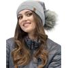 Vivisence Invernalo Elegante Caldo Cappello Filato con Grande Pom-Pom Senza Fodera con Parte Posteriore Allungata Cucita Perfetto per Le Fredde Giornate Invernali