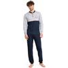 Leedya Pigiama Uomo Lungo in Cotone Jersey 100% Pettinato - Stile e Comfort in Ogni Dettaglio - Pigiama Leggero per Le Notti Estive - Polsini No Stress (IT, Testo, XL, Regular, Regular, 811-Jeans)