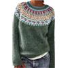 Generico Maglione Donna Invernale Maglia Manica Lunga Elegante Maglione Norvegese Scollo a Barca Donna Maglioni Jacquard Pullover vestibilità Ampia Maglia Vintage per Autunno Inverno