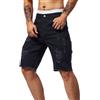Oanviso Pantaloncini di Jeans Short da Uomo Skinny Ripped Pantaloni Corti in Denim Dritti Stretti Bermuda Jean Shorts Strappato Moda Estivi Pantalones Hip Hop B Nero M