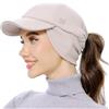GADIEMKENSD Women's Fleece Ponytail Hat Reflective Winter Hat with Ear Flaps Cold Hat with Adjustable Headband And Drop Down Ear Warmers Ball cap Beanie for Snowy Golf Skiing Hiking Running Khaki