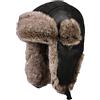 Insun Unisex Cappello da Aviatore Cappelli con Pelliccia Sintetica Berretto Antivento Invernale Nero 1 L Circonferenza del Cappello 58cm