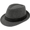 ASTRQLE Cappello unisex Trilby Fedora anni '20 stile vintage Panama Jazz Cap con fascia decorativa per uomo donna Manhatta Gatsby Derby Hat, Grigio, Taglia unica