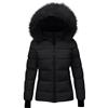 Generic Parka impermeabile per ragazze in pelliccia sintetica con cappuccio lungo piumini per adolescenti bambini inverno isolato piumino Outwear, Nero , 11-12 Years