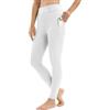 Havideto Leggings da equitazione da donna con inserti completi e tasca per il telefono, pantaloni da equitazione da donna e ragazza a vita alta, elasticizzati con tasche per cinture, bianco, L