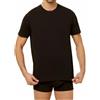Liabel Maglietta Intima Uomo Cotone Girocollo - Maglia Uomo in Cotone Pettinato - Maglia Intima Uomo Cotone 03828 1023 (3 Pezzi NERO, 3XL)