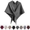 Generico Donna Scialle,Scialle Triangolare Multifunzionale Per Donne,Moda Calda E Accogliente Sciarpa A Maglia,Leggera Da Viaggio Casual Tinta Unita Poncho (Grigio 1)