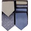 BRERA 67-3 Pezzi Cravatta Uomo elegante + 3 Pezzi fazzoletto da taschino uomo, Set uomo con confezione regalo, Cravatte e Pochette Classiche