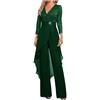 Botong Madre della Sposa Pantaloni Suit Set 2 PC Chiffon & Pizzo Abito Ospite di Nozze ith Strass 3/4 Maniche
