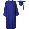 GraduatePro Toga Laurea con Cappello con Ciondolo 2026 Donna Uomo Costume università Scuola Superiore Dottorato Master Reale 54=L