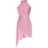 HULIJA Donne Vestito da Pattinaggio Artistico Costume Senza Maniche Vestito da Ballo Lirico Chiffon Body Contemporaneo Costumi di Danza Contemporanea Rosa S