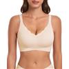 WOWENY Reggiseno da donna senza ferretto, imbottito, senza ferretto, push up bustier bralette Soft Comfort, senza cuciture, 1 bianco., S