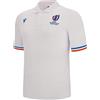 Macron RWC 2023 Rugby World Cup Cotton Piquet Polo Football Soccer T-Shirt Maglia (White)