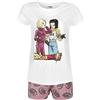 Dragon Ball Z Dragon Ball Super - Androids Donna Pigiama Bianco/Rosa 100% Cotone Regular Relaxed
