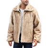 KHIRVWL Giacche e Cappotti da Uomo di Pelliccia Sintetica da Uomo Morbido Cappotto di Peluche Cardigan in Pelliccia Sintetica Cappotto Spessa Caldo Manica Lunga Invernale Giubbotto Parka Addensato Giacche