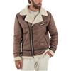 Giosal Giubbotto Montone Uomo Chiodo College Con Zip Giacca Imbottita Calda Aviatore Con Pelliccia Casual Vari Colori (IT, Testo, M, Regular, Regular, Camel2)