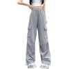 Skateboard Frog Y2K Baggy Cargo Pantaloni Donna Tasche Laterali per Danza | Pantaloni casual baggy donna Y2K Hip Hop con tasche laterali grandi fascia Vita Alta elastica coulisse streetwear americano